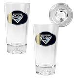 San Diego Padres MLB 2pc Pint Ale Glass Set with Baseball Bottom - Oval Logo