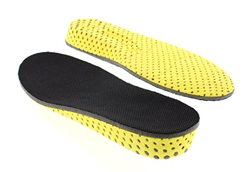 Height Increase Elevator Shoes Insole - Size M - 1 Inches Taller (Black)