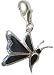 Chrysalis Sterling Silver Ladies Butterfly Charm Black Enamel