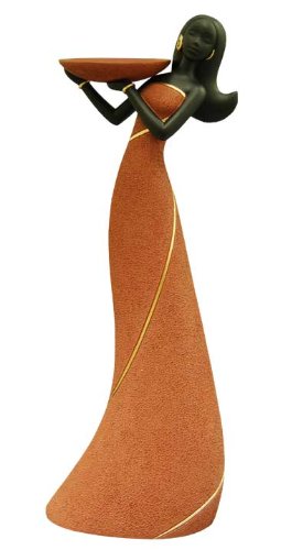Abstract Fashion Candleholder in Brown/Red