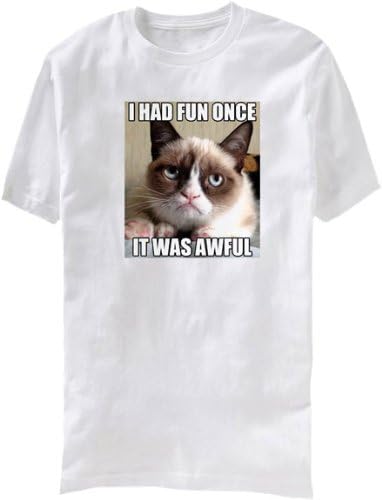 Grumpy Cat I Had Fun Once, It Was Awful Mens Shirt (White, 2X-Large)