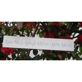 East of India Sign Plaque - LIVE WELL, LAUGH OFTEN, LOVE MUCH