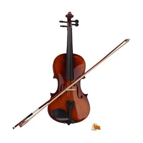 New 4/4 Natural Acoustic Violin + Case+ Bow + Rosin: Musical Instruments