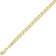 14K Yellow Gold Double Link Charm Bracelet - 6 inches