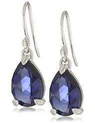 Judith Ripka "La Petite" Pear Stone On Wire Blue Drop Earrings