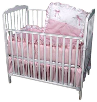 Baby Doll Bedding Pretty Pique Port-a-Crib Set, Pink
