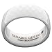 White Ceramic Ring by CERAMIC GESTALT® - 8mm Width. Faceted Design. (Avail. Sizes 5 to 14).