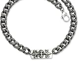 Antiqued Stainless Steel Fleur De Lis Gothic Necklace