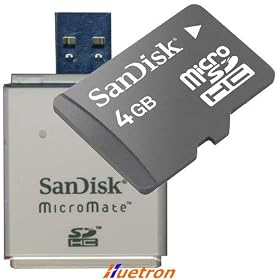 Click here to buy 4GB Sandisk Micro SDHC memory card. Comes with FREE USB Adapter MobileMate and SD Adapter.... by SanDisk.