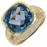 Torrini Stefy - Topaz and Diamonds Yellow Gold Ring