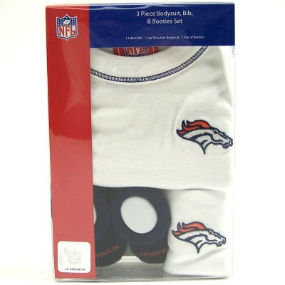 Buy DENVER BRONCOS ONESIE BIB BOOTIE BABY GIFT SET 0-3 MOS by Pine