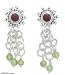 Garnet and peridot earrings, 'Shooting Stars' 0.5 W 1.6 L