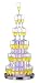 Paderno World Cuisine Stainless-Steel Champagne Waterfall, Flute-style Glasses