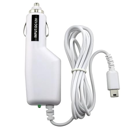 eForCity Car Charger for Nintendo DS Lite, White