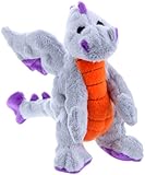 goDog Dragon With Chew Guard Technology Tough Plush Dog Toy, Gray, Small