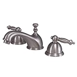 Kingston Brass KS3968TL Two Handle 8 in. to 16 in. Widespread Lavatory Faucet with Brass Pop-up