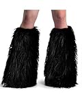 Black Faux Fur Boot Sleeve Covers For Gogo Dancers - ONE SIZE