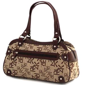 Jacqui Ri2k Tote Handbag Jacquard Brown Large