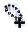 Finger Ring Rosary - Black with Nylon - MADE IN ITALY
