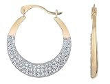 Austrian Crystal Hoop Earrings in 14K Yellow Gold (18mm)