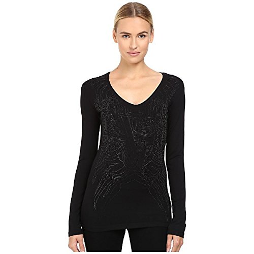 ベルサーチ トップス シャツ Long Sleeve Sparkles Logo Top Nero [並行輸入品]