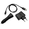 4 in 1 Zubehoer Set fuer / Samsung S5610 / 2x USB Datenkabel / 1x USB Netzteil Ladegeraet / 1x KFZ Ladekabel (Trendcell Electronic)