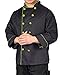 KNG Men's Executive Chef Coat with Contrast Piping and Buttons