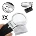 2 in one classic 3X Handheld & Hands Free Magnifier with 2 LED Lights - great for hobbies like sewing stamp collecting and precision repairs such as watches or jewellery inspection