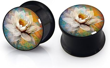 Generic Lotus Screw on Backs Ears Plugs Sold By a Pair 2pcs Size 6- 22 Mm