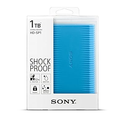 Sony HD-SP1 Shock-proof 1 TB External Hard Drive with Backup Manager (Blue)