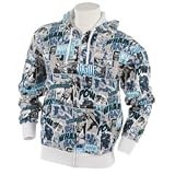 Marvel Line Art Zip Hood Blue Extra Lge