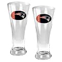2 Pc New England Patriots Pilsner Glass Set - Clear