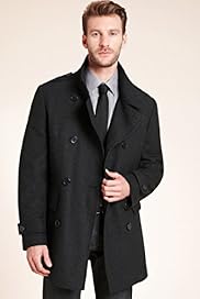 Autograph Wool Blend Double Breasted Funnel Neck Coat