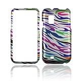 Rubberized Blue Green Pink Purple Silver Colorful Zebra Snap on Design Case ....