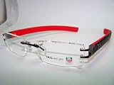 TAG HEUER LIMITED EDITION L-TYPE TIF 14420 COL. 004 CARBON METAL BLACK LEATHER TEMPLES RIMLESS EYEGLASSES