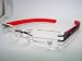 TAG HEUER LIMITED EDITION L-TYPE TIF 14420 COL. 004 CARBON METAL BLACK LEATHER TEMPLES RIMLESS EYEGLASSES Image
