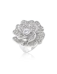 Large Flower CZ Cocktail Ring