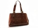 Elegante Handtasche in Kroko-Optik, braun