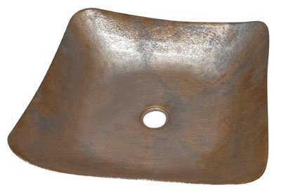 Copper Shallow Square Vessel Sink