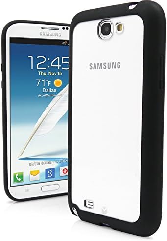 Galaxy Note 2 Case, MagicMobile® Ultra Slim Transparent Crystal Clear Back Flexible TPU Cover With Black Color Hard Shockproof Bumper Frame