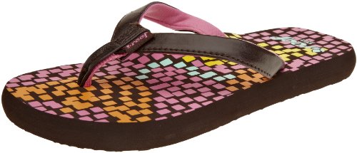 Girls Flip Flops:Reef Little Lakeside Flip Flop (Toddler/Little Kid/Big Kid),Brown/Multi,2-3 M US Little Kid