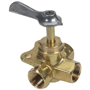 Moeller Fuel Tank Three-Way Valve (3 8, Brass) by