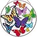 Butterflies Stained Glass Art Panel Suncatcher Window 10 W X 10 H Joan Baker Designs AP492