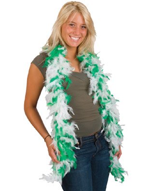 St. Patrick's Day Green/White Feather Boa