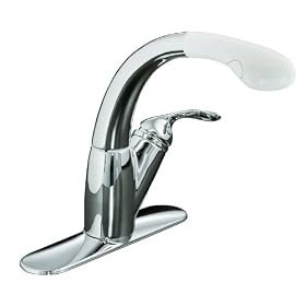 KOHLER K-6352-AP-CP Avatar Single Control Pullout Kitchen Sink Faucet, Polished Chrome