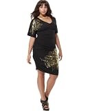 Baby Phat Plus Size Dress, Short Sleeve Foil Print Ruched Knit