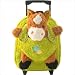 Kids Green Rolling Backpack With Horse Stuffie -Affordable Gift for your Little One! Item #DKKI-8093G