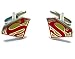 Red & Yellow Superman Logo Cufflinks : DC Comics Licensed w/Gift Box