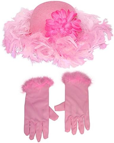 Tea Party Pink Hat &amp; Short Pink Gloves Set