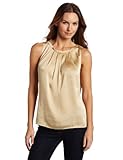 Chaus Women's Rumpled Satin Solid Blouse, Gold Dust, 10 Chaus Women's Rumpled Satin Solid Blouse, Gold Dust, 10
